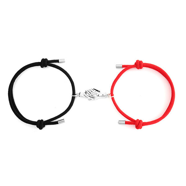 2Pcs Adjustable Magnetic Paired Hold Hands Romantic Bracelets For Couple - Beautiful Lover Jewelry