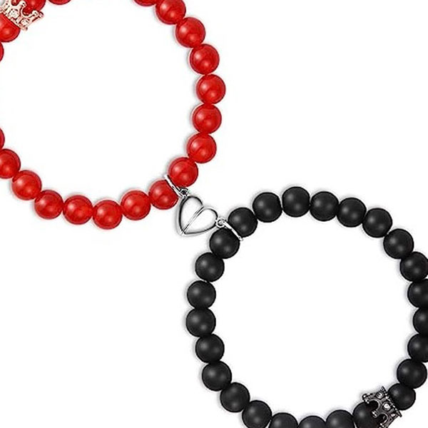 Adjustable Couple Stone Bracelet with Rope- Handmade Beads Bracelet for Men and Women