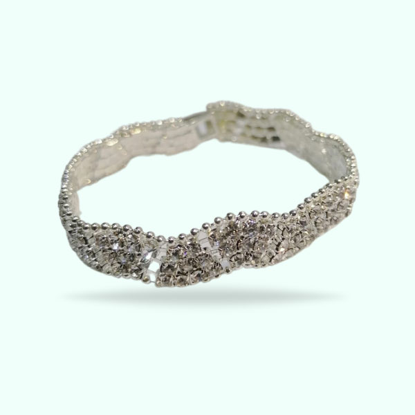 Adorable Silver Stone Bracelets- Sparkling Crystals Bracelets for Girls