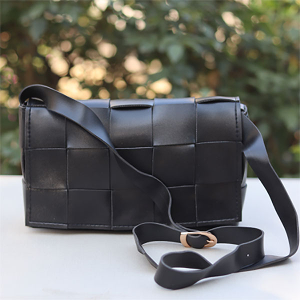 Beautiful Black Blocks Handbags- Women's Shoulder Square Pillow Bag