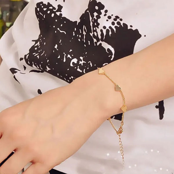 Beautiful Heart Infinity Charm Bracelets- Adjustable Chain Bracelets for Girls 