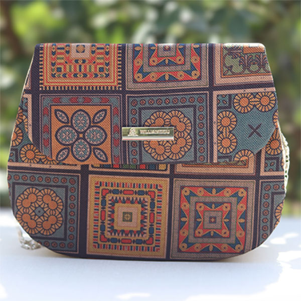 Beautiful Pattern Printed Ladies Handbags with Chain Strip- Crossbody Shoulder Handbags for Girls 