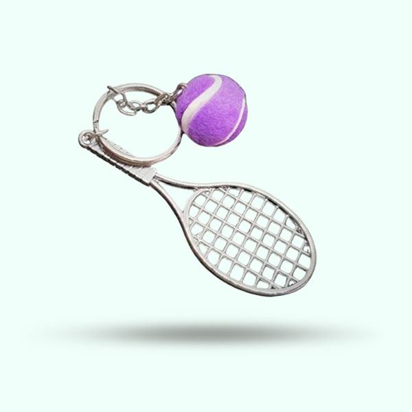 Cute Sports Mini Tennis Racket Keychain for Women, Men- Car Keychain for Bags