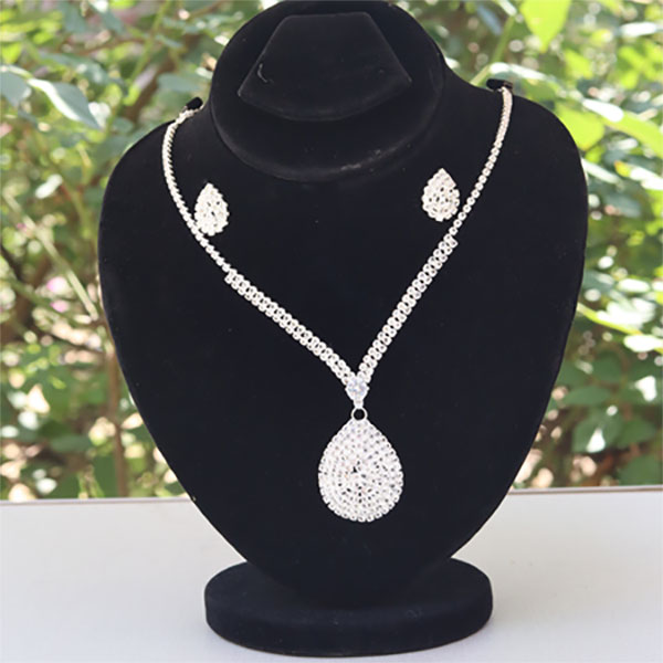 Elegance Round Crystal Stone Necklaces and Earrings- Best Wedding Gift for Girls
