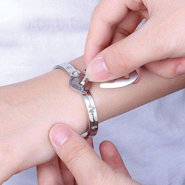 Fashion Couple Heart Lock Key Couple Bracelet Necklace Lover Jewelry Gift	