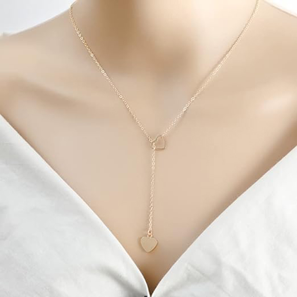 Fashion New Personality Peach Heart Long Pendant Women's Y-shaped Necklace Jewelry