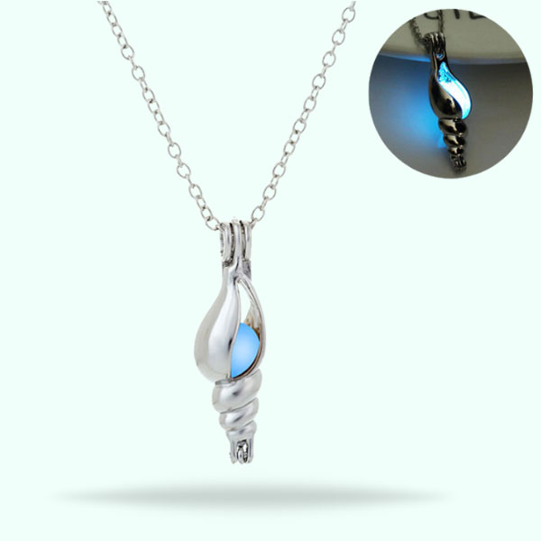 Glow in the Dark Luminous Stone Locket Pendant Choker Necklace