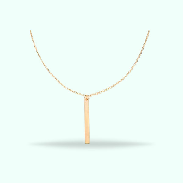 Golden Metal Bar Infinity Pendant  Necklace For Girls & Women