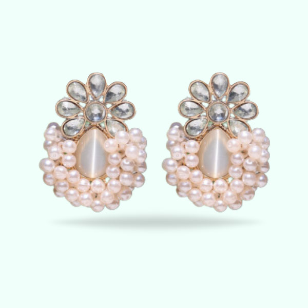 New Beautiful Crystal Stone Earrings- Crystal Pearl Earrings for Girls and Women