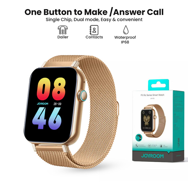 Joyroom-FT5 Pro Fit-Life Series Smart Watch (Answer/Make Call)- Roze Gold