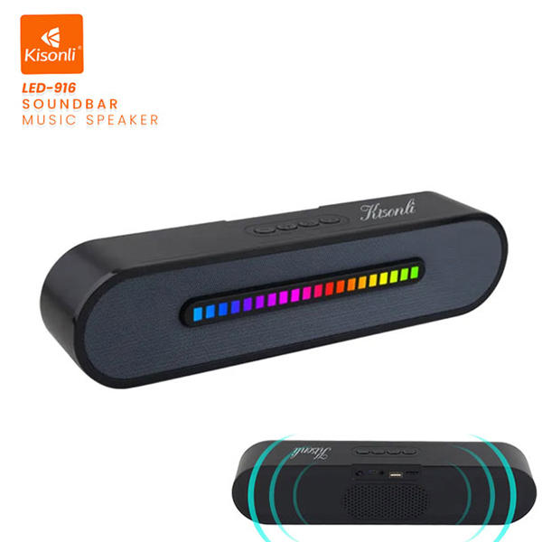 Kisonli Wireless Bluetooth Longbar Speaker Led-916