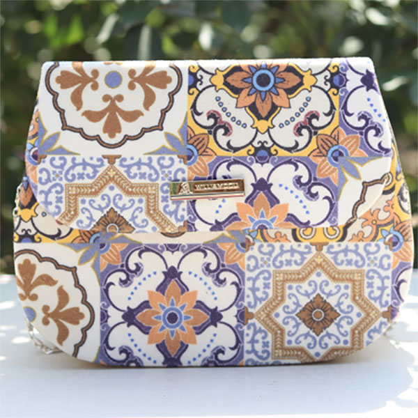 Ladies Printed Chain Hand Bags- Embroidery Handmade Chain Bags for Girls