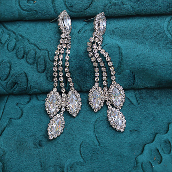 New Crystal Sparkling Long Titanium Earrings- Crystal Drop Earrings for Girls and Women