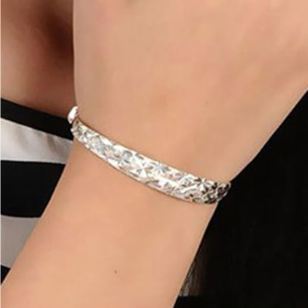 New Fashion Adjustable Silver Bangle  Bracelet Jewelry For Girls & Women