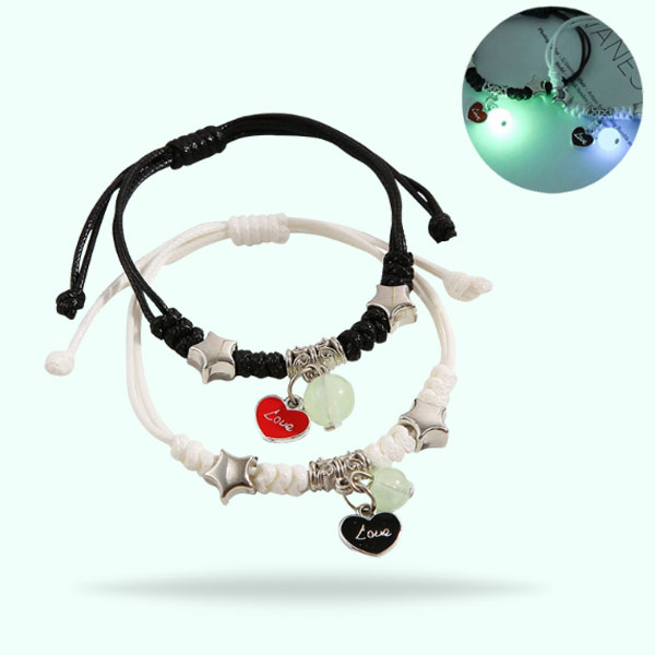 New Adjustable Luminous Heart Star Moon Bracelet For Couple- Handmade Bracelets for Friends