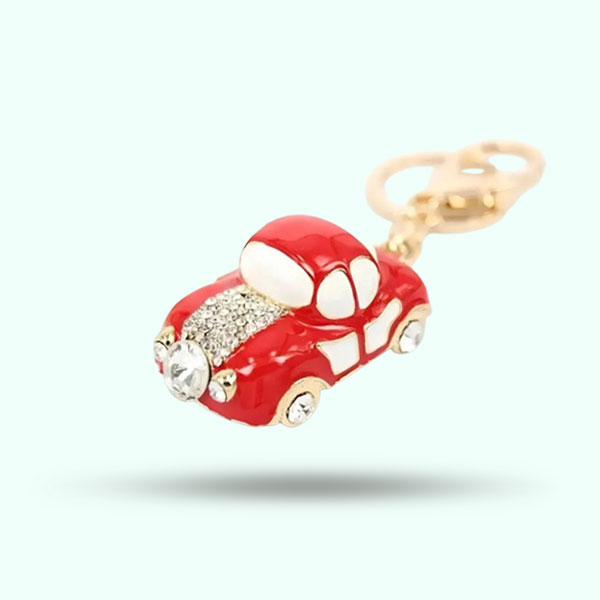 New Stylish Car-Shaped Keychain- Crystal Stones Keychain for Bags