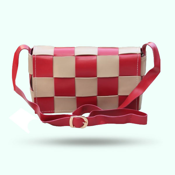  Skin and Red Blocks Design Handbags- Women's Cross-body Shoulder Bags