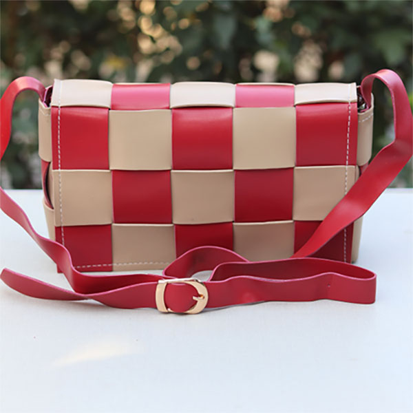  Skin and Red Blocks Design Handbags- Women's Cross-body Shoulder Bags
