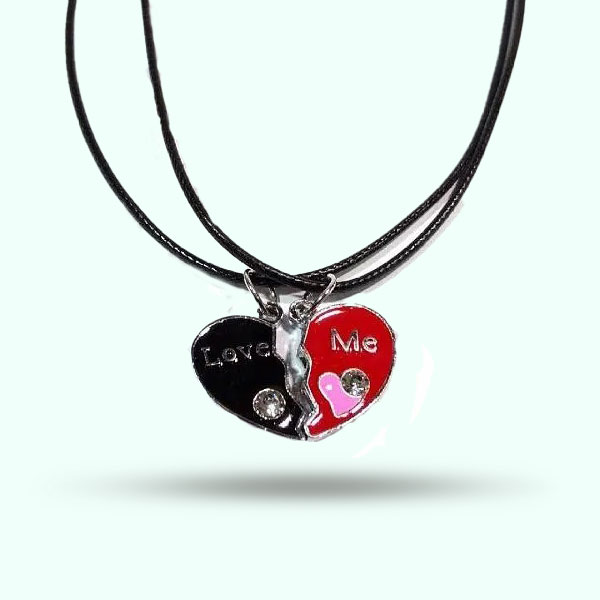 Love Me Dual Broken Heart Magnetic Pendant  Special Necklace For Girls And Boys, Couple Jewelry