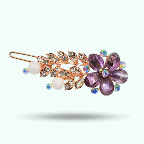 Stylish Purple Flower Hair Claw Clip- Hair Catchers for Women
