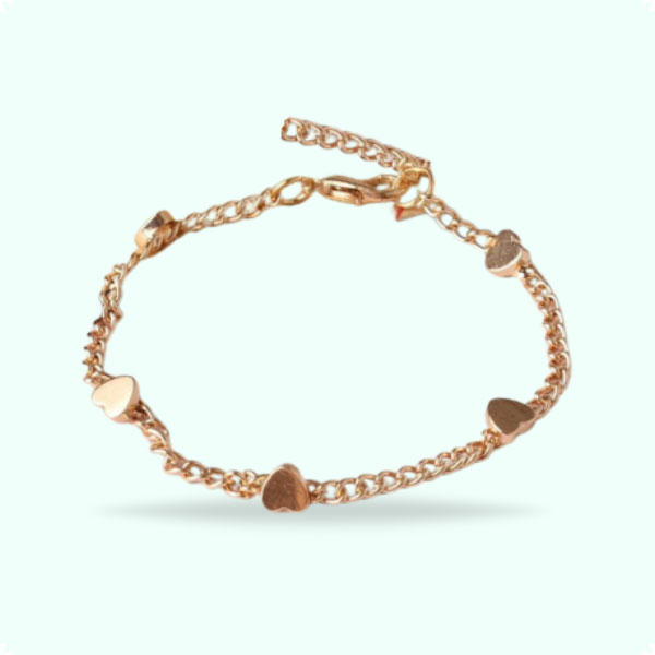 Beautiful Heart Infinity Charm Bracelets- Adjustable Chain Bracelets for Girls 